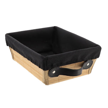 Bamboo Storage Basket 20.5x26x10.5 cm - Bamboo/Black