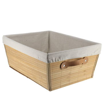 Bamboo clothes basket 32.5x45x18 cm - Bamboo/Wool