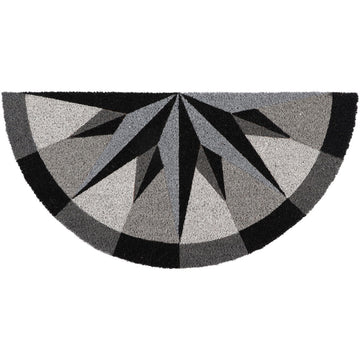 Entrance Mat Rose de Vents Half-Moon 37X75CM Coco/Pvc