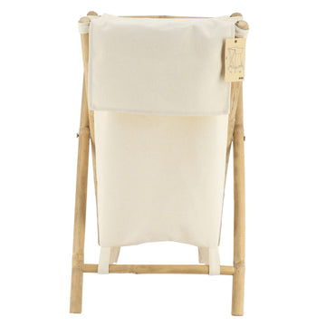 Foldable bamboo laundry basket with cane frame - Bamboo