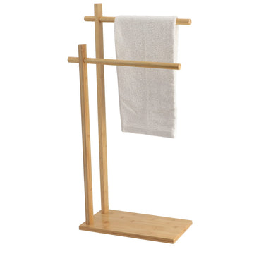 Bamboo towel rack with 2 bars - Bamboo