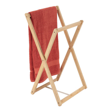 Foldable bamboo towel rack with 2 bars - Bamboo