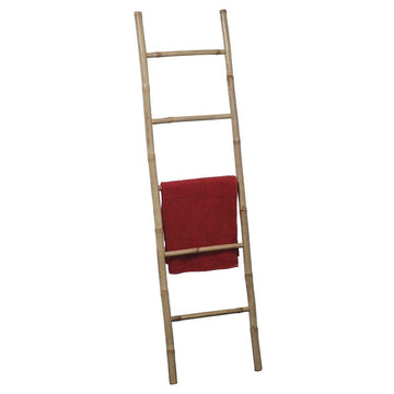 Ladder-shaped towel rack with 5 rails - 100% bamboo