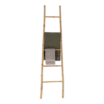 Ladder-shaped towel rack with 5 bars, small size - 100% bamboo