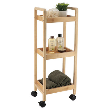 Bamboo+MDF furniture with 3 shelves - Natural/Bamboo
