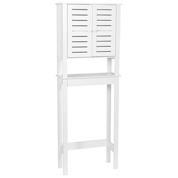 MDF Toilet Shelf With 2 Doors + 1 Interior Shelf - Santorini