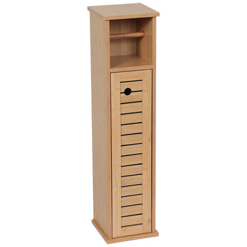 Bamboo/MDF Toilet Paper Dispenser With 1 Door + 1 Shelf - Trinidad