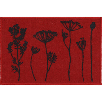 Herbier Rouge kitchen rug - 40X60CM