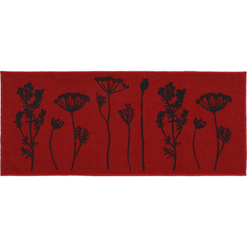 Herbier Rouge kitchen rug - 50X120CM