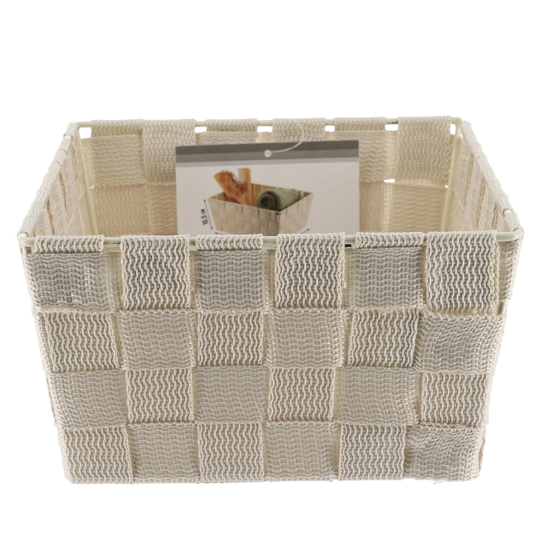 Polyester Storage Basket 19.5x25x10.5 Cm - Ivory