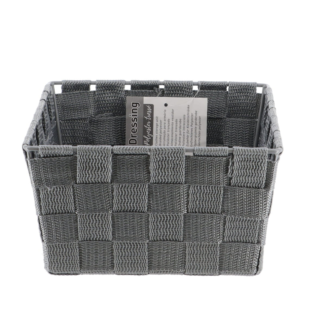 Polyester Storage Basket 19.5x25x10.5 Cm - Grey