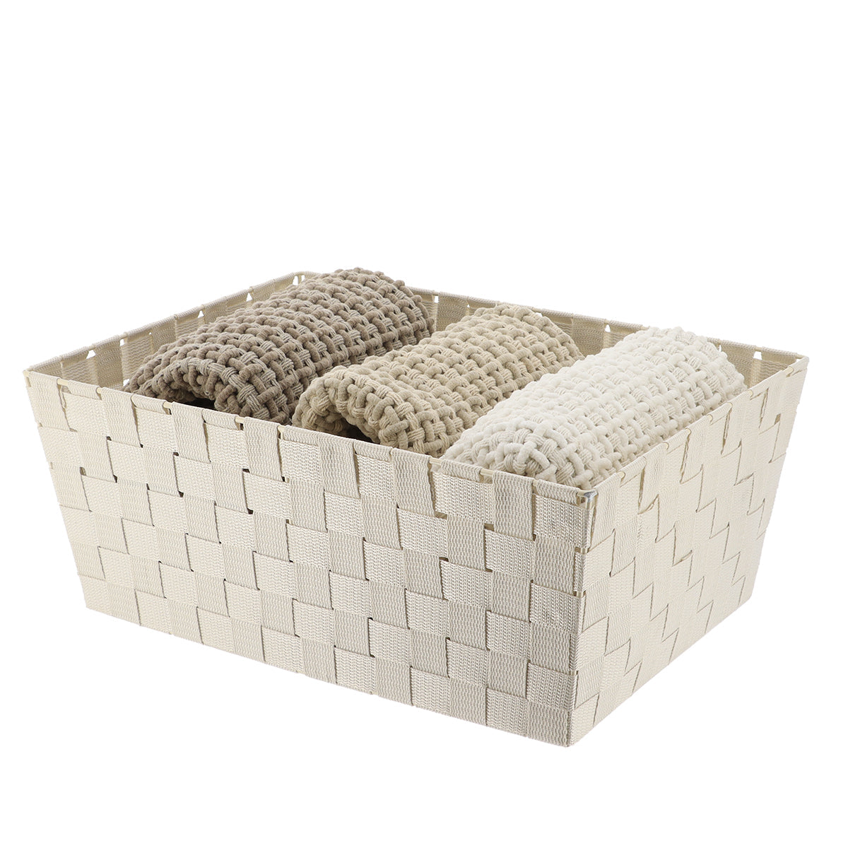 Polyester Storage Basket 32.5x45x18 Cm - Ivory
