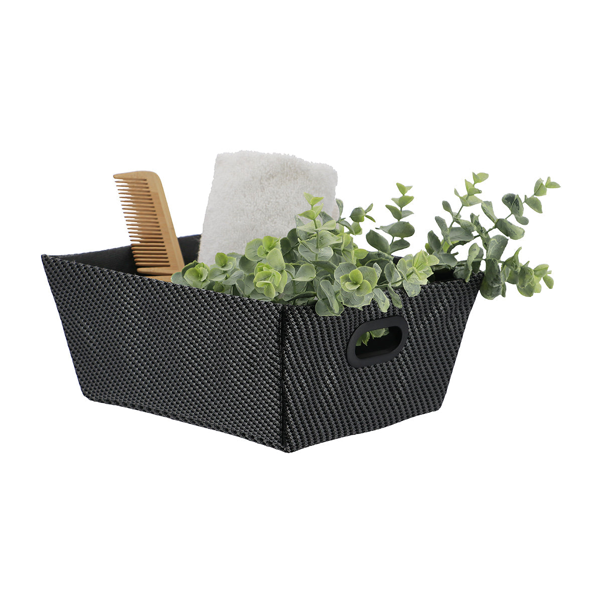 Polyester Storage Basket 20.5x26x10.5 Cm - Black
