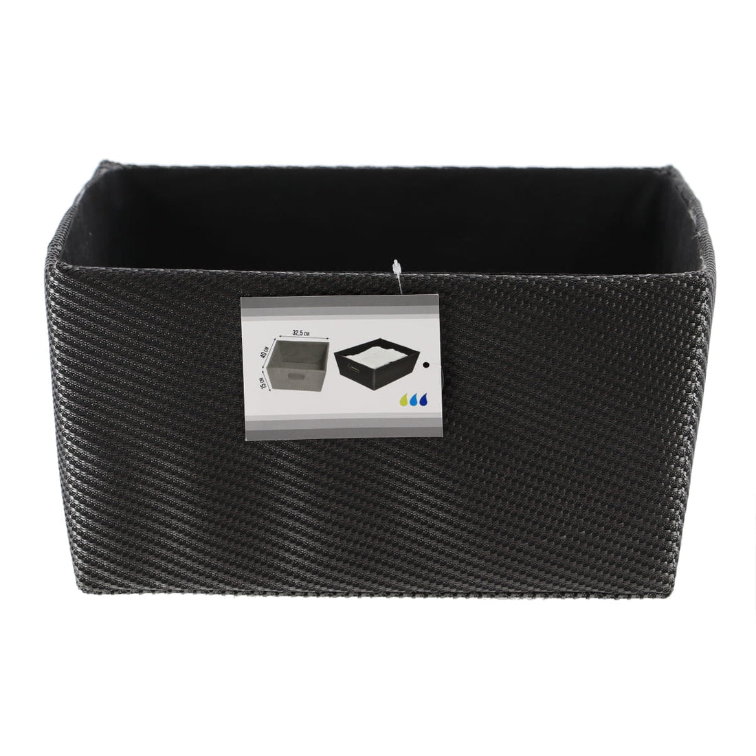 Polyester Storage Basket 32.5x40x15 Cm - Black