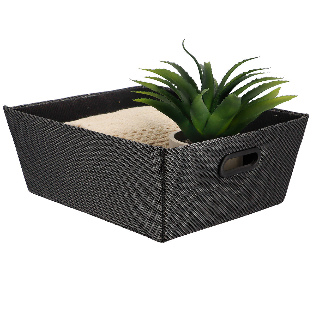 Polyester Storage Basket 32.5x40x15 Cm - Black