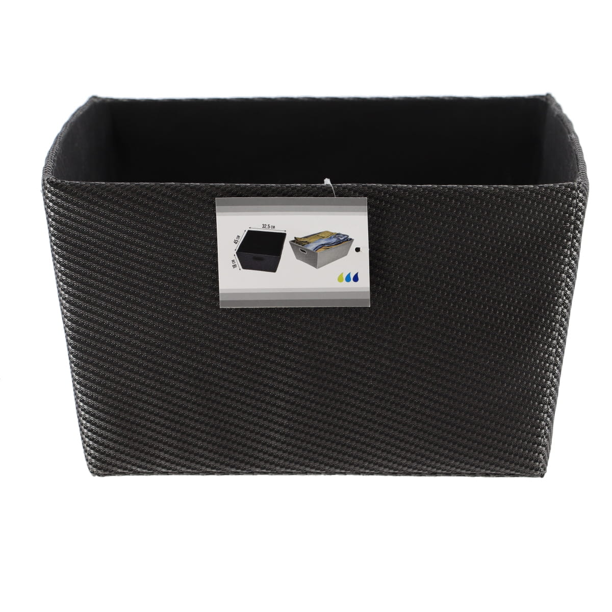 Polyester Storage Basket 32.5x45x18 cm - Black