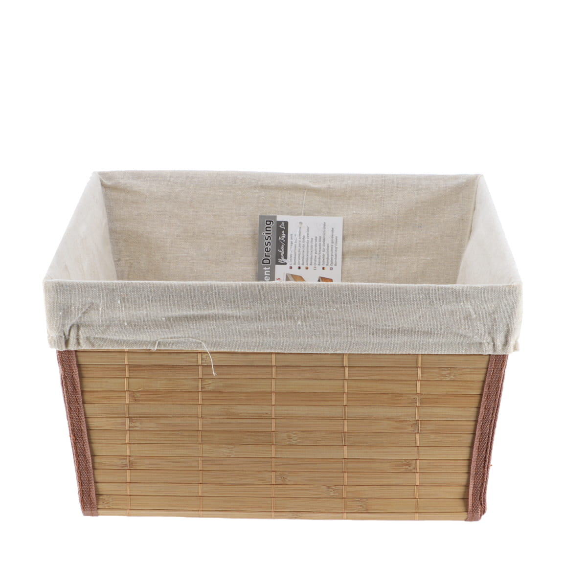 Bamboo clothes basket 32.5x45x18 cm - Bamboo/Wool