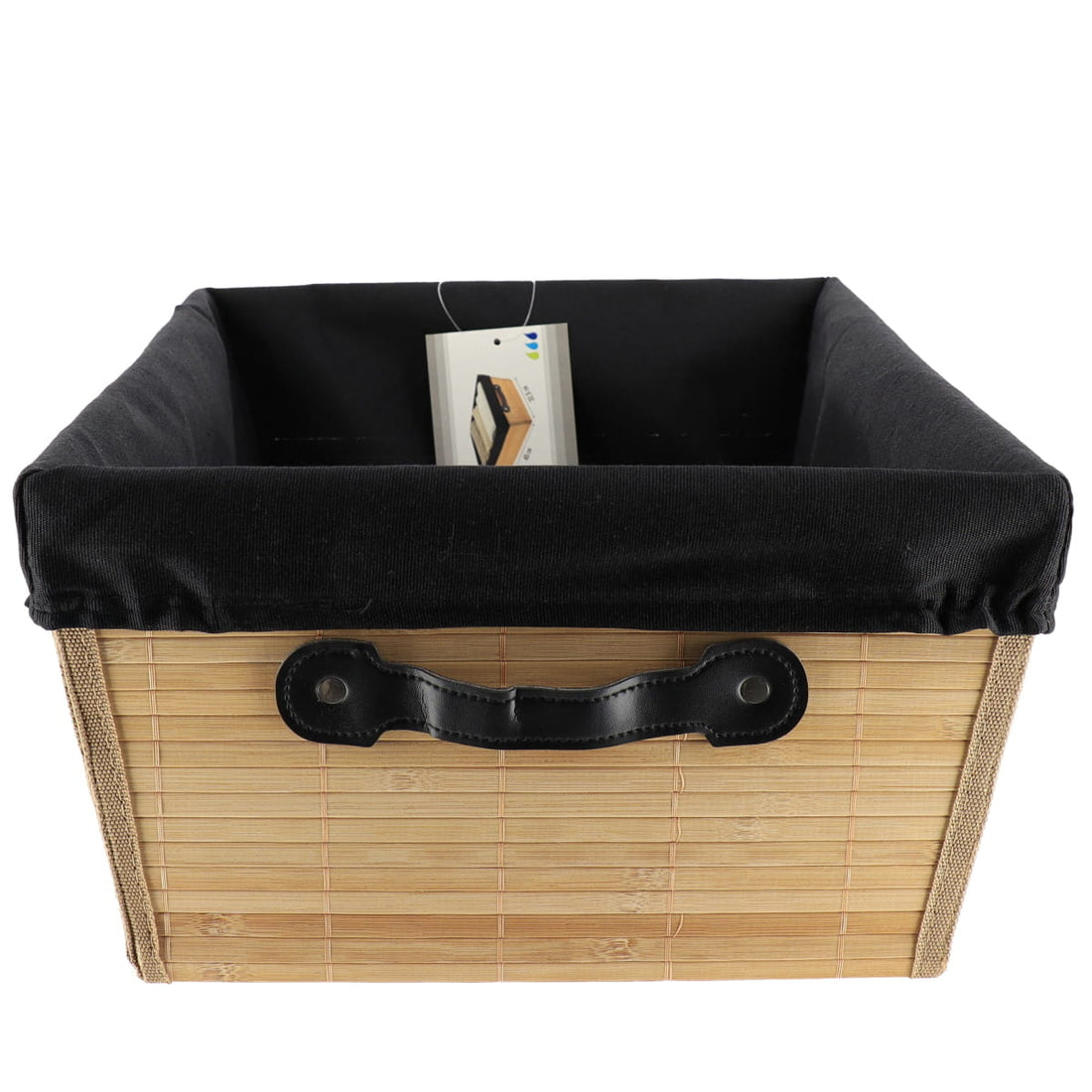 Bamboo Storage Basket 32.5x45x18 cm - Bamboo/Black