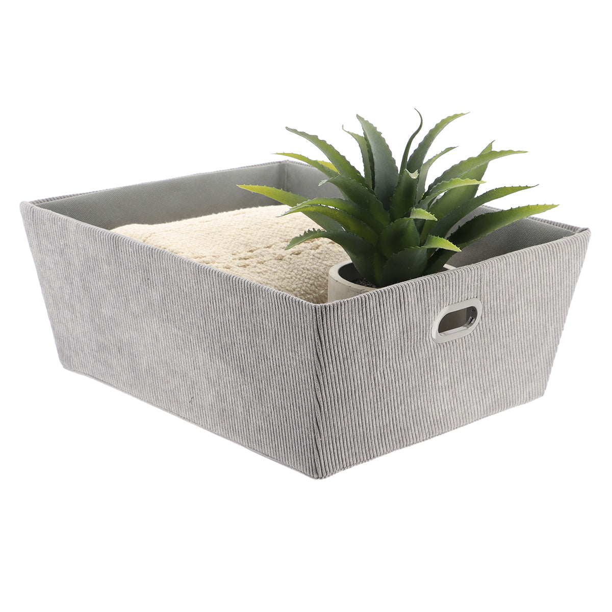 Velvet Storage Basket L32.5xD45xH18 cm - Grey