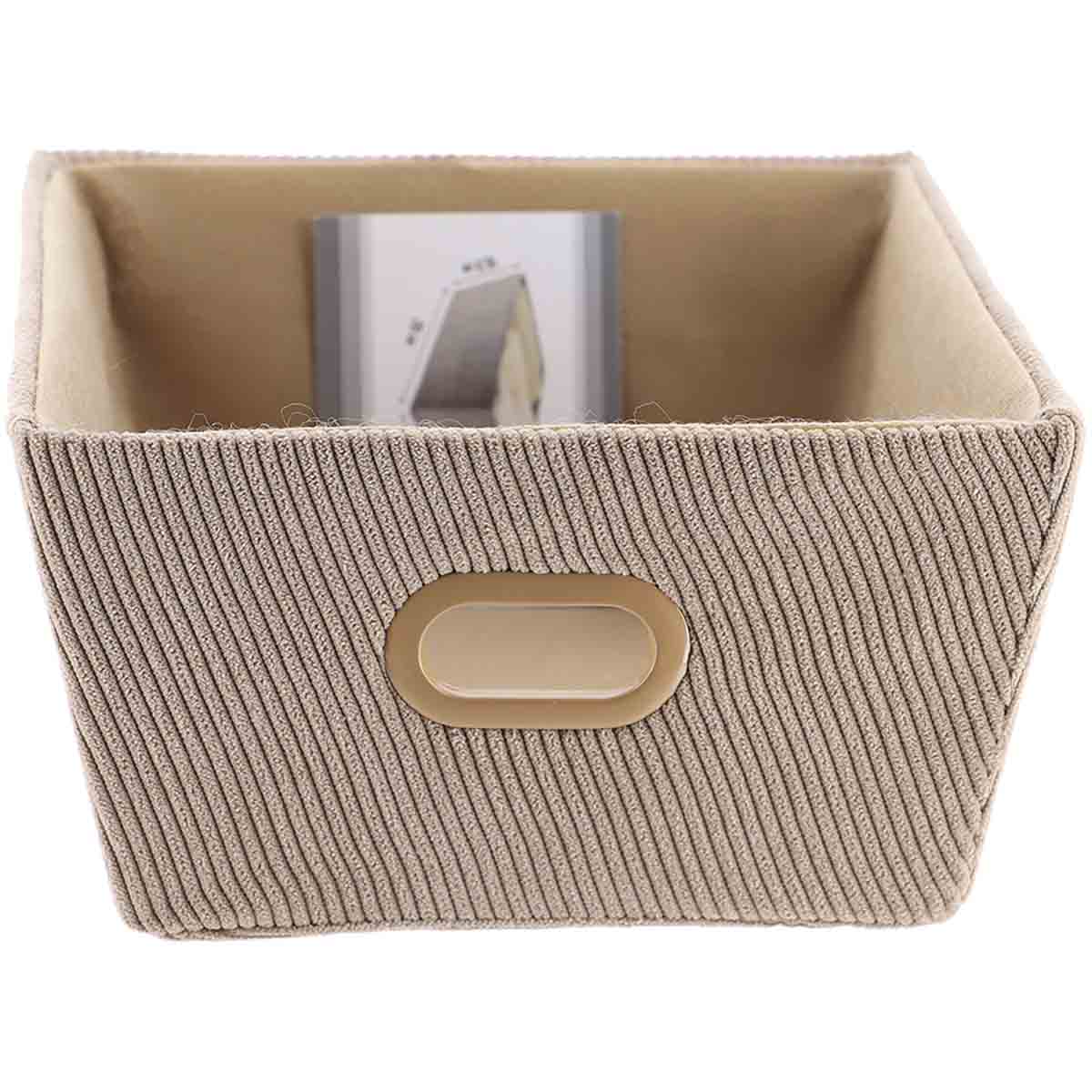 Velvet Storage Basket L32.5xD45xH18 cm - Taupe