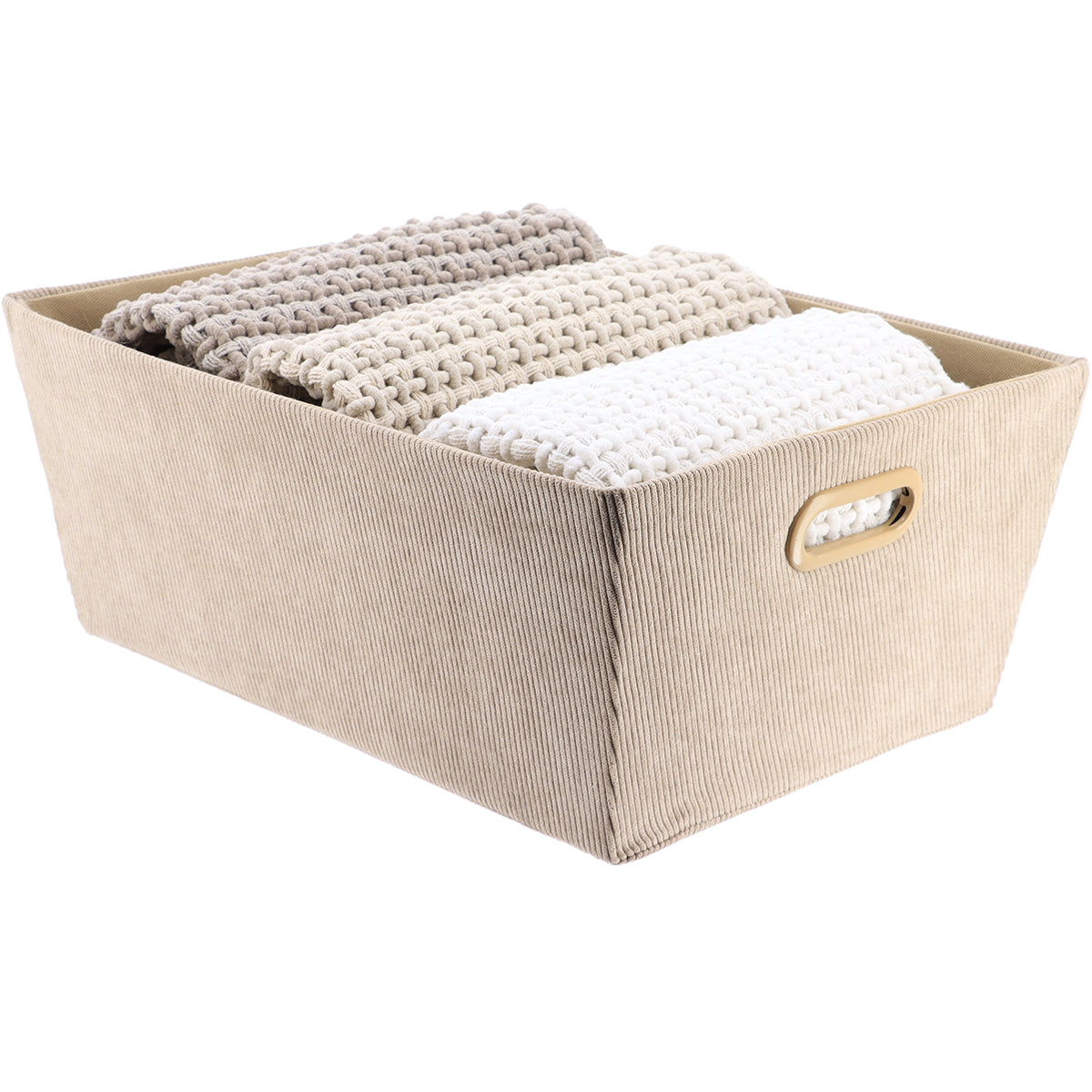Velvet Storage Basket L32.5xD45xH18 cm - Taupe
