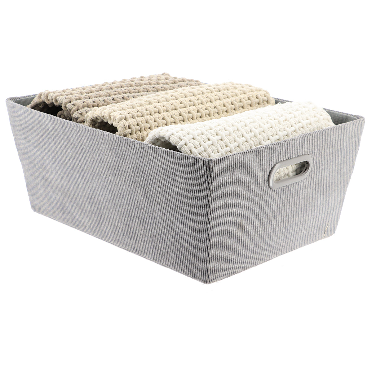 Velvet Storage Basket L32.5xD40xH15 cm - Grey