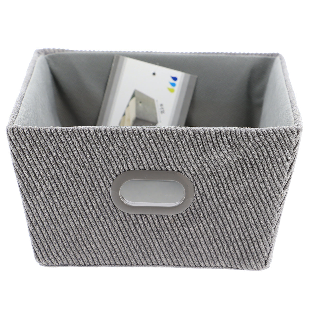 Velvet Storage Basket L32.5xD40xH15 cm - Grey