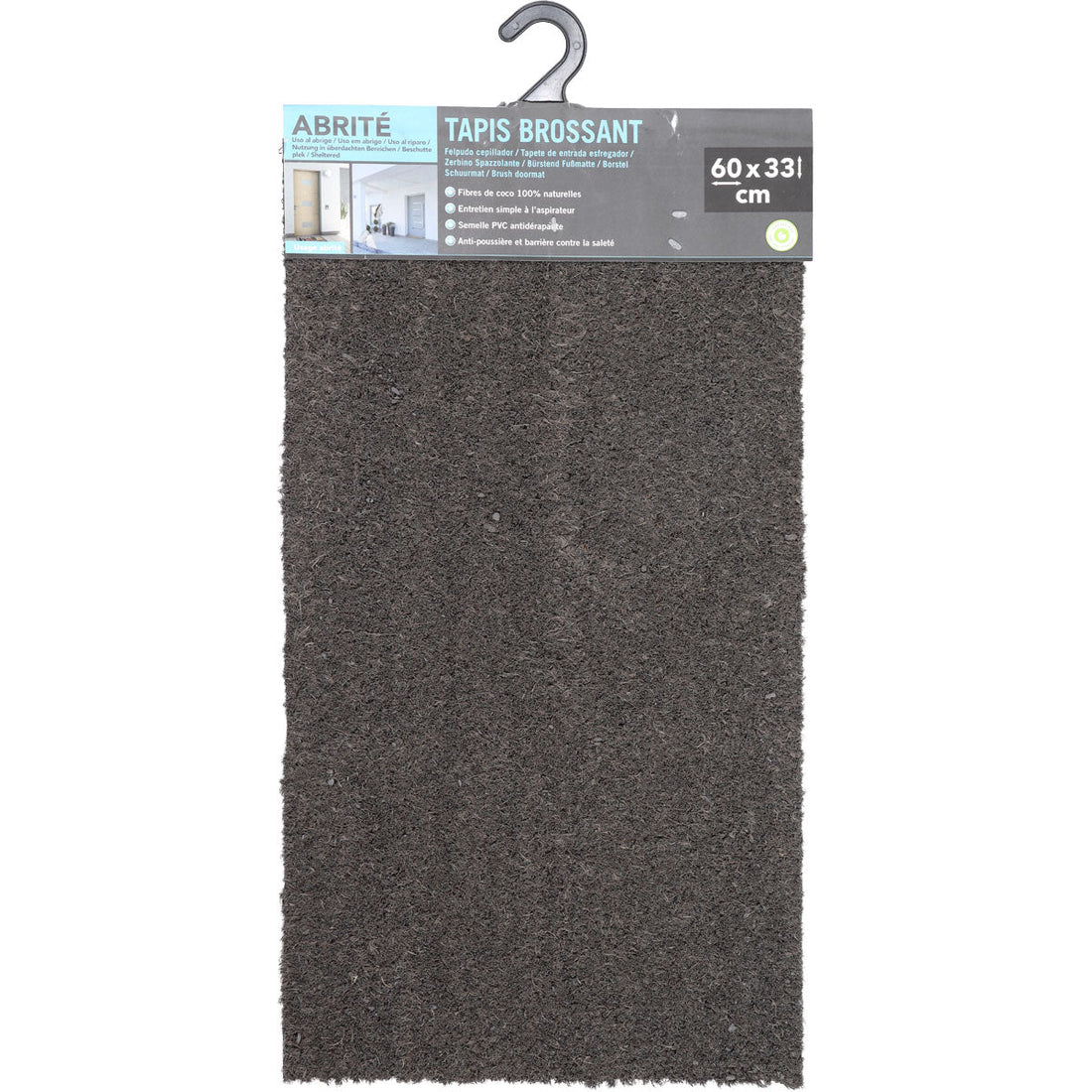 Plain Entrance Mat 33X60CM Coco - Grey