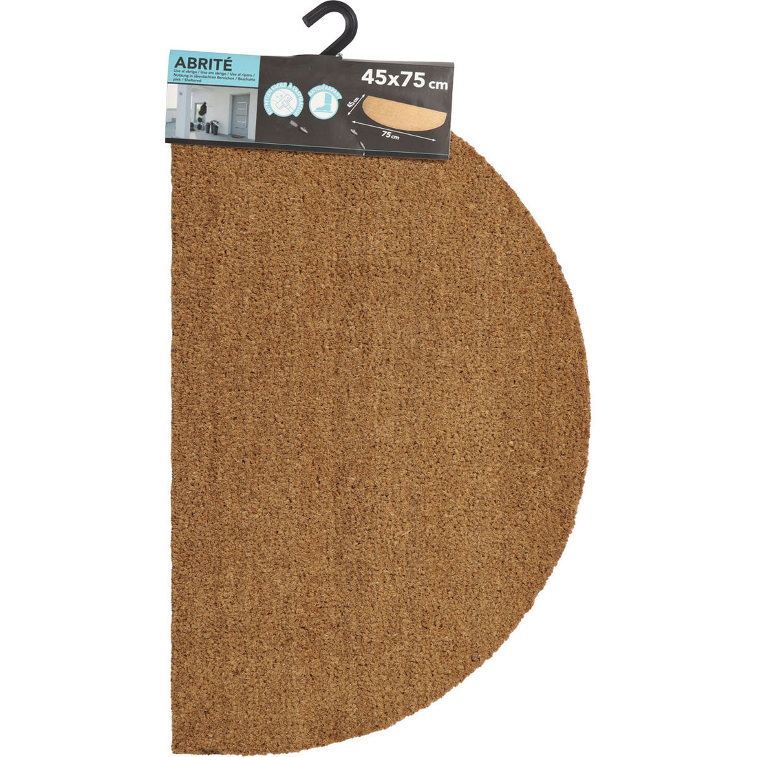 Plain Half-Moon Entrance Mat 45X75CM Coco - Natural