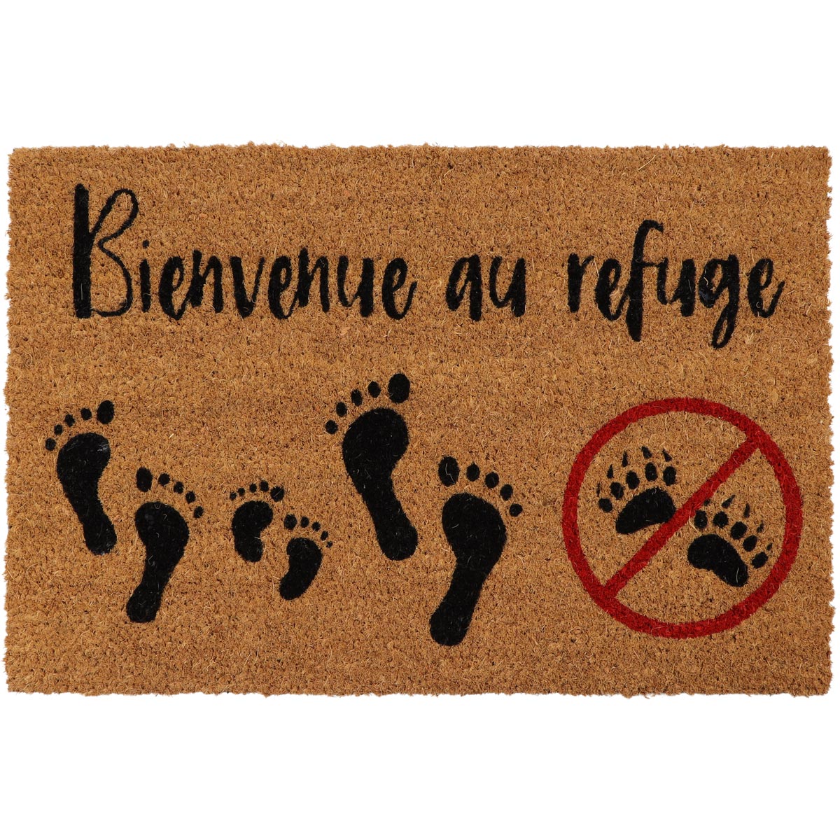Plain Entrance Mat 40X60CM Coco/Pvc - Bienvenue