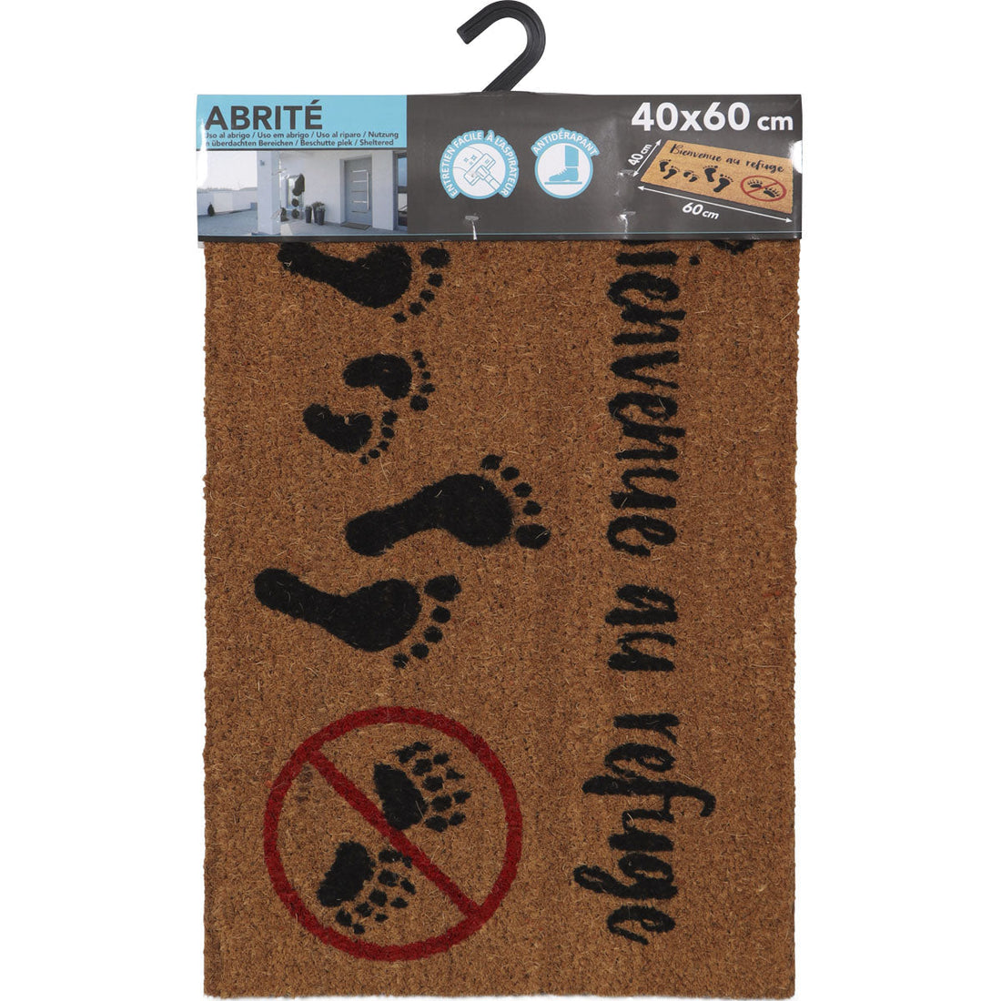 Plain Entrance Mat 40X60CM Coco/Pvc - Bienvenue