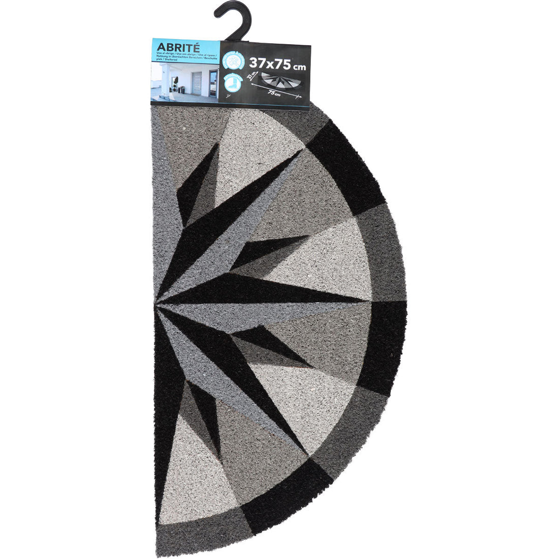 Entrance Mat Rose de Vents Half-Moon 37X75CM Coco/Pvc