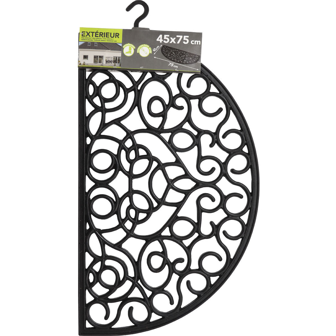Sid Half-Moon Entrance Mat 45X75CM Rubber - Black