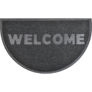 Welcome Half-Moon Entrance Mat 45X75CM Pvc - Black
