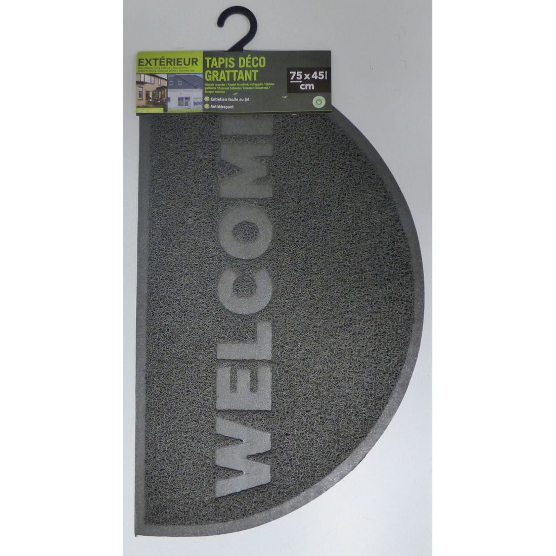 Welcome Half-Moon Entrance Mat 45X75CM Pvc - Black