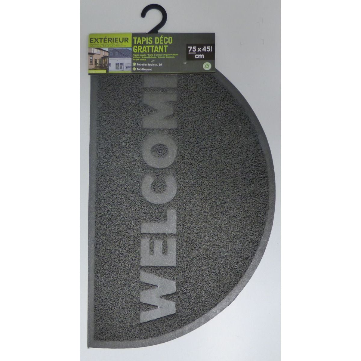 Welcome Half-Moon Entrance Mat 45X75CM Pvc - Black
