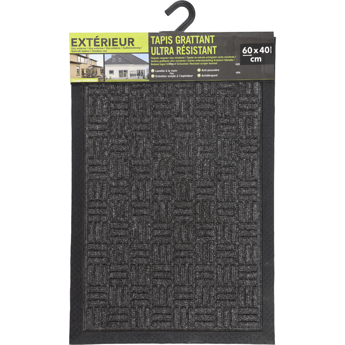 Yvan Entrance Mat 40X60CM Polypropylene/Rubber - Dark Grey