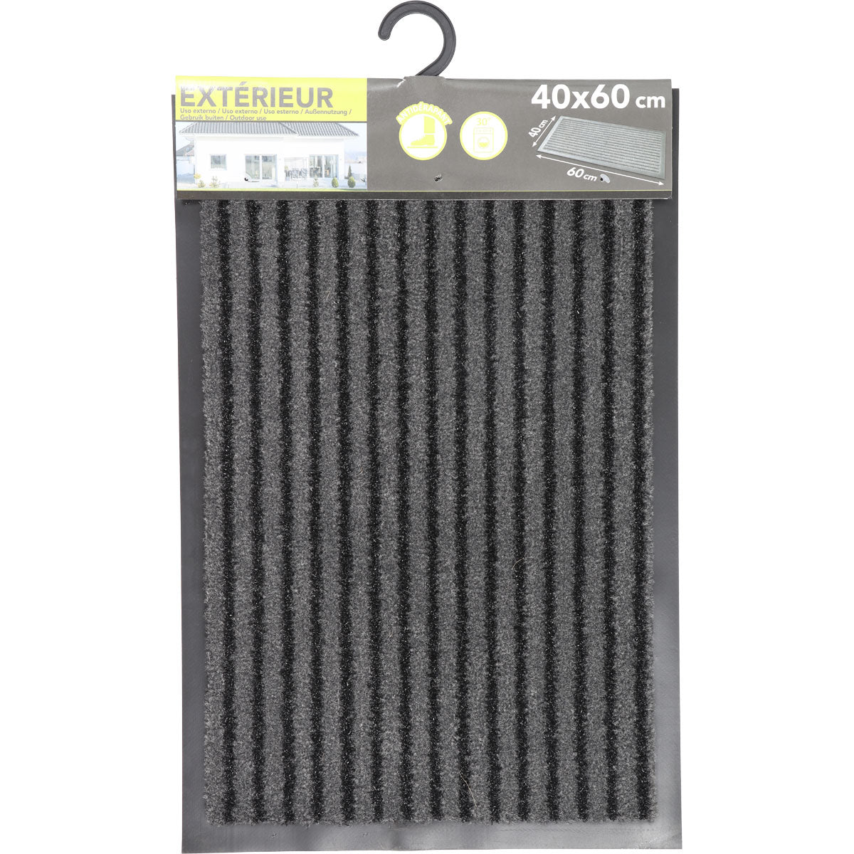 Mado Entrance Mat 40X60CM Polypropylene/Pvc - Grey/Black