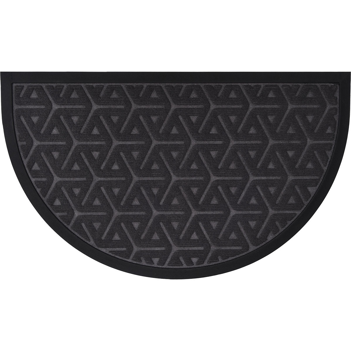 Wilson Half-Moon Entrance Mat 45x75CM Dark Grey - Polyester and Rubber