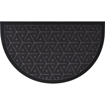 Wilson Half-Moon Entrance Mat 45x75CM Dark Grey - Polyester and Rubber