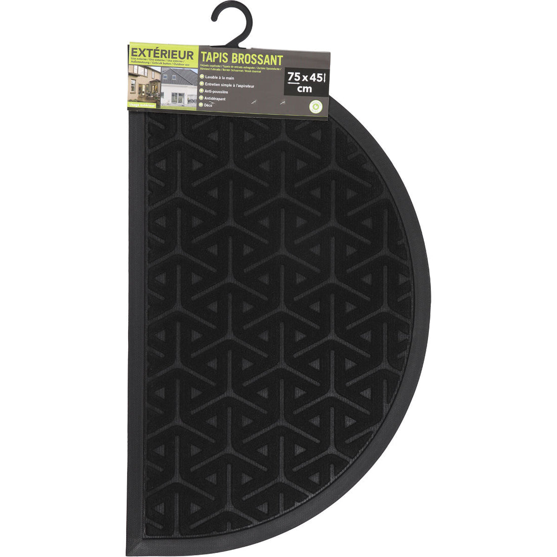 Wilson Half-Moon Entrance Mat 45x75CM Black - Durable Material