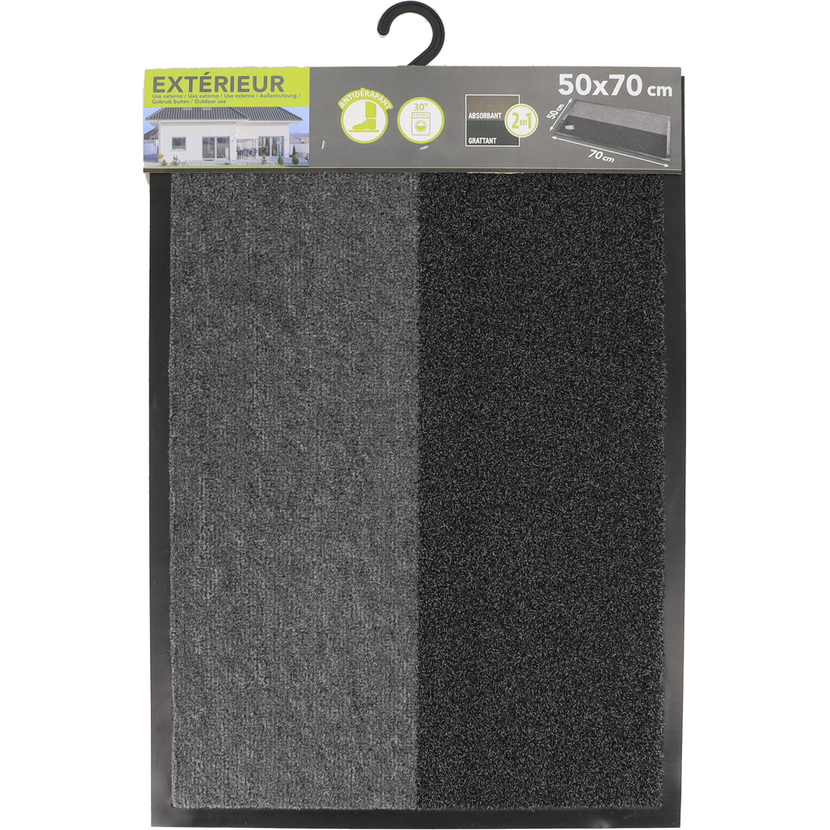 Magic Entrance Mat 50X70CM Polypropylene/Pvc - Grey/Black 