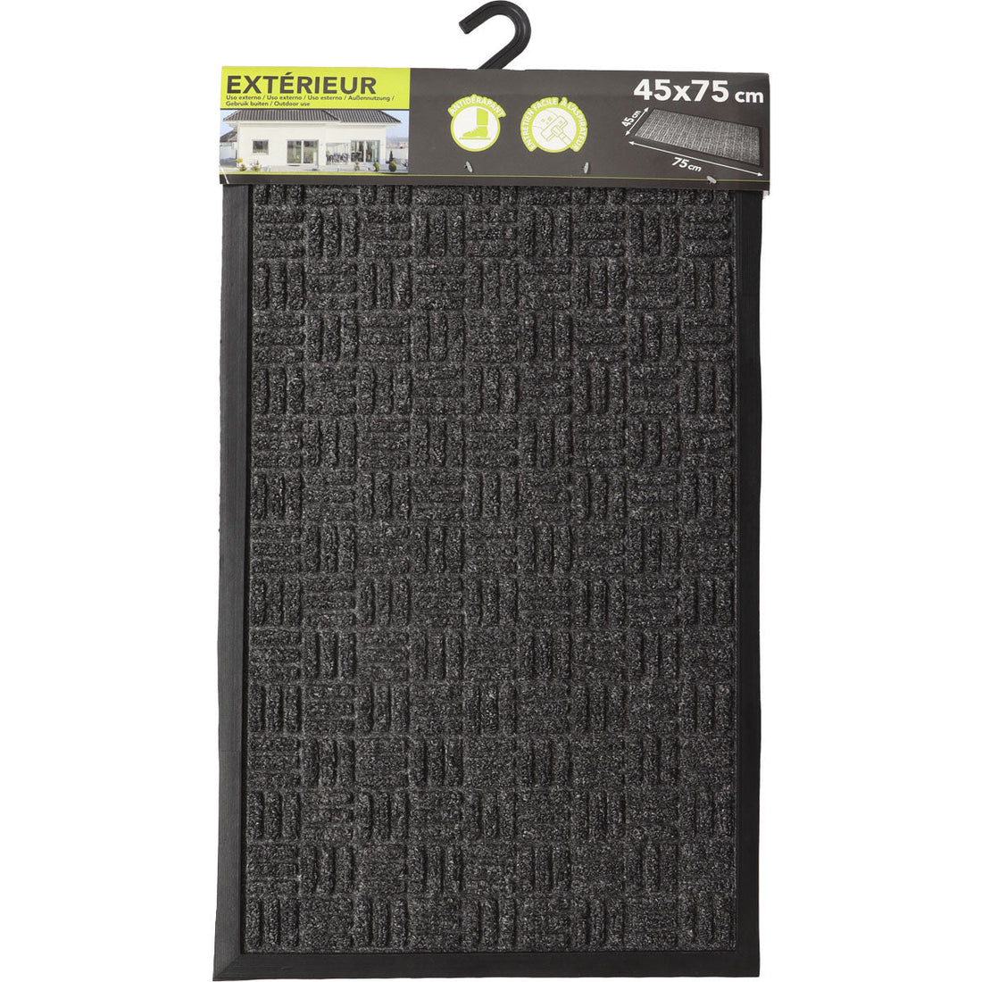 Yvan Entrance Mat 45X75CM Polypropylene/Rubber - Dark Grey