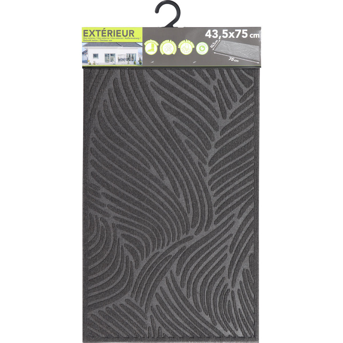 Vague Entrance Mat 43.5X75CM Polyester/Rubber - Dark Grey