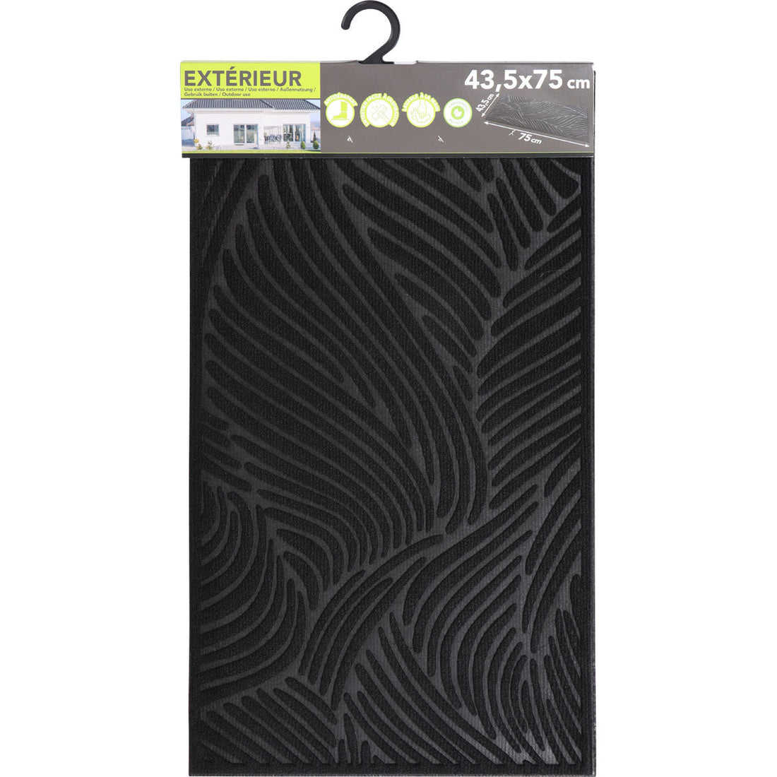Vague Entrance Mat 43.5X75CM Polyester/Rubber - Black
