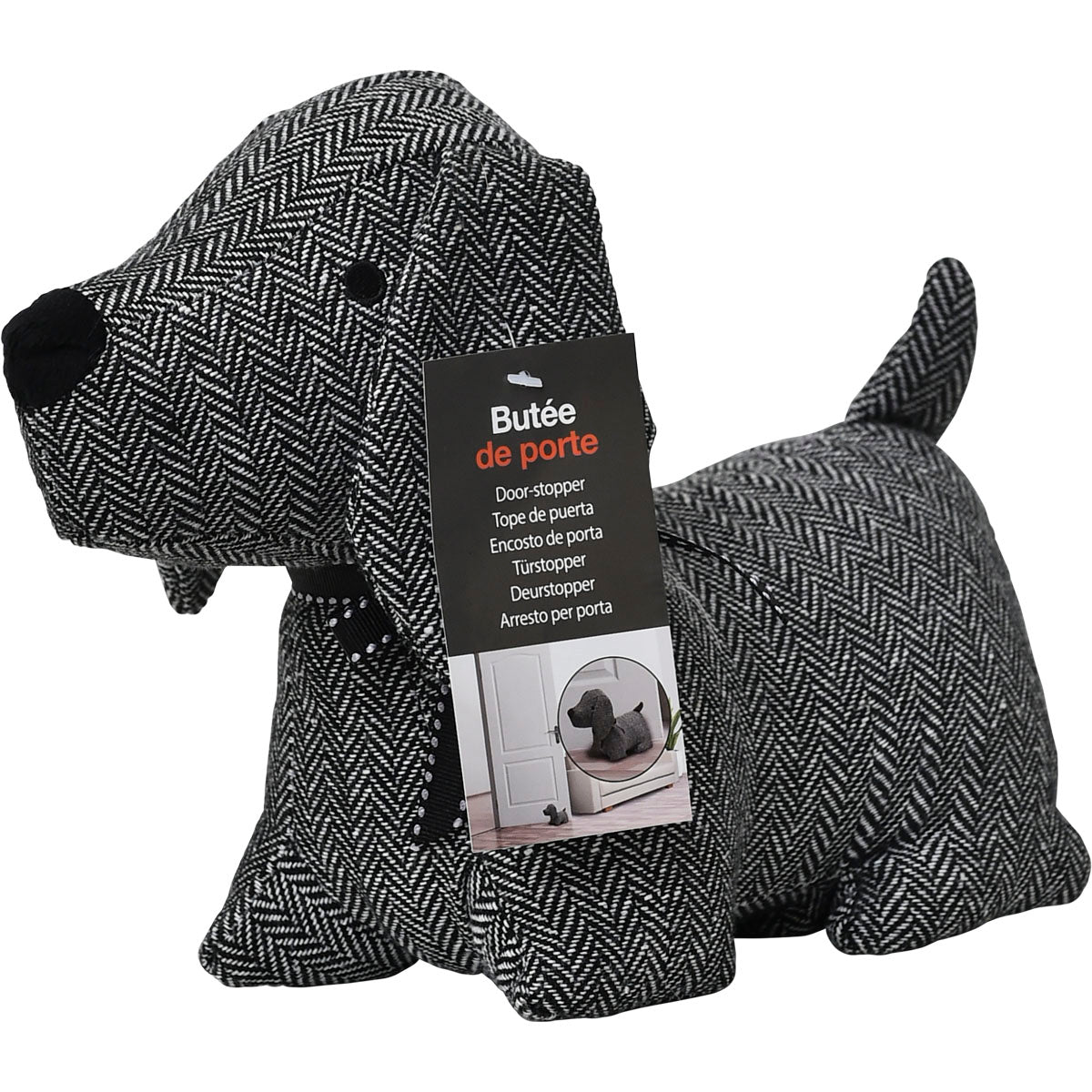 Chien Black/White Door Stopper