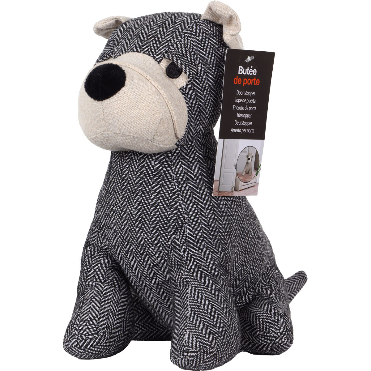 Puppy Door Stopper Black/White