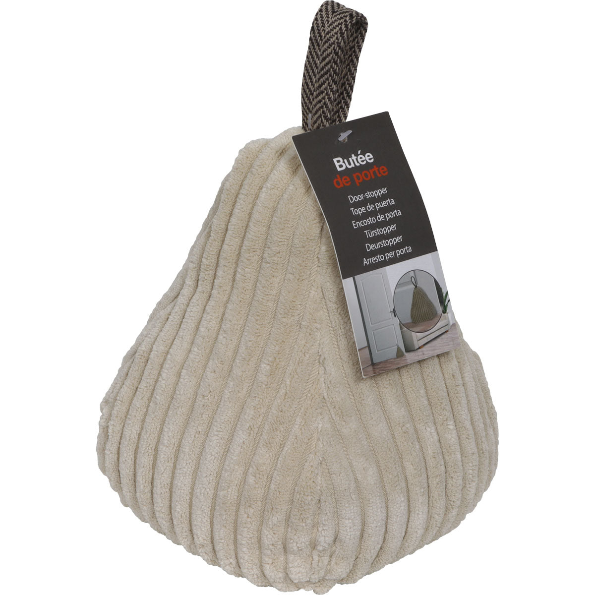 Pyramid Coduroy Beige door stop
