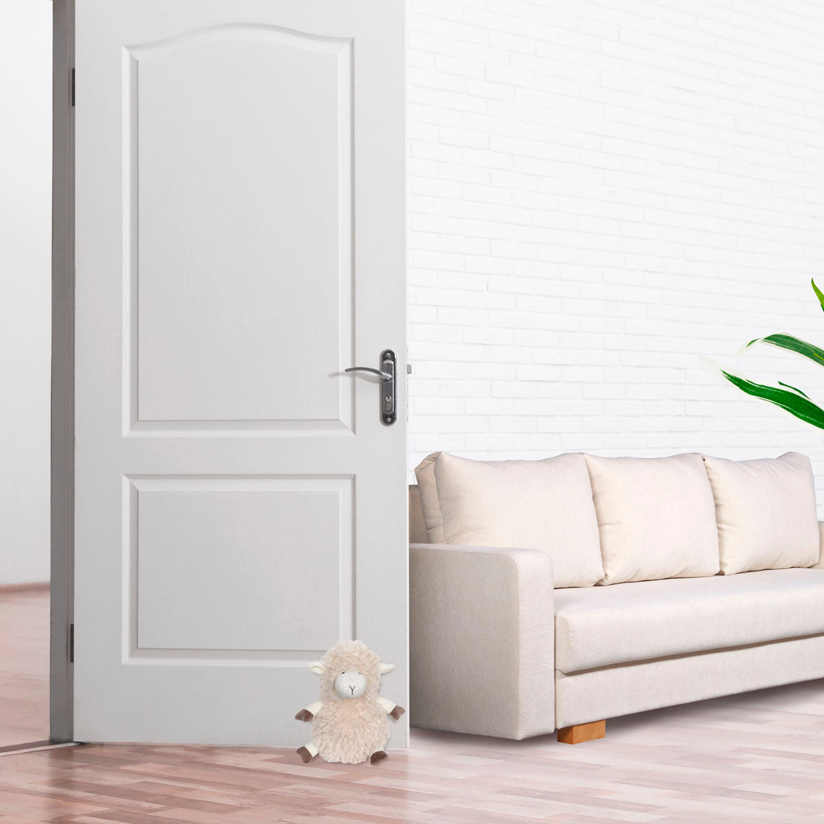 Door Stop Sheep Off White