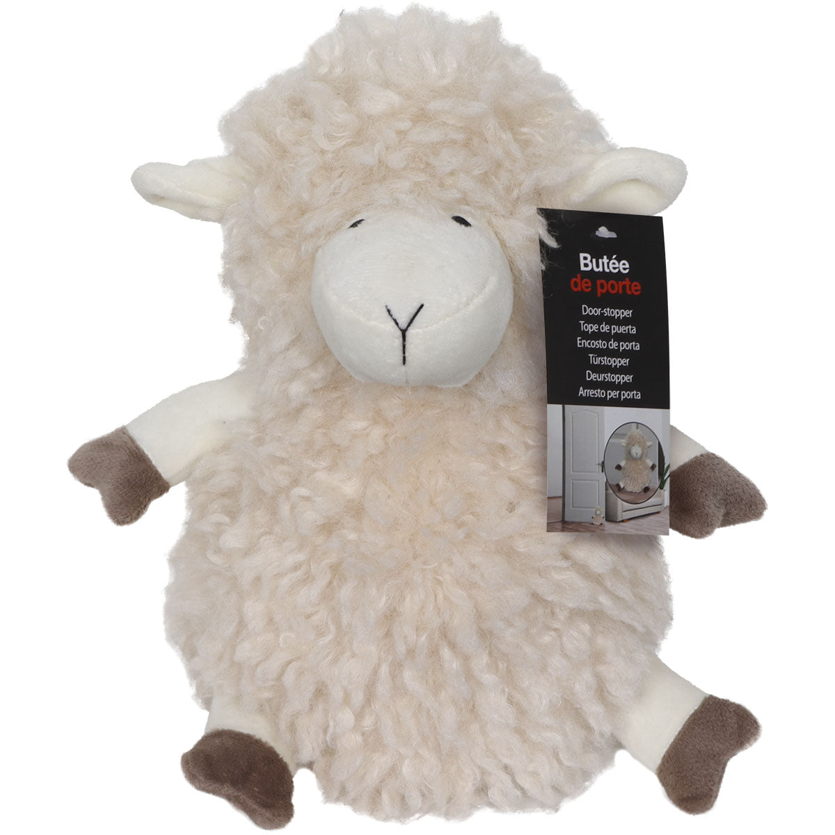 Door Stop Sheep Off White